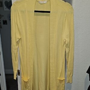 CHERISH - Lemon Yellow Open Front Cardigan